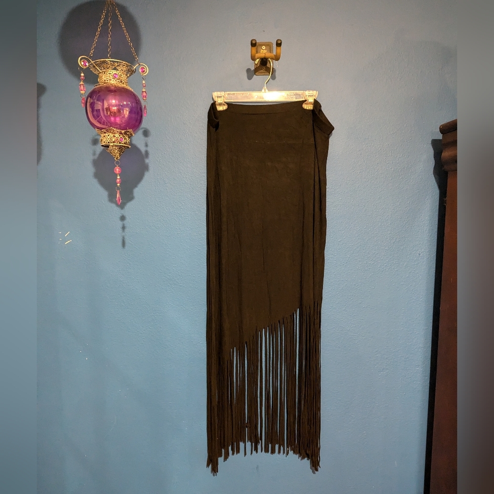 Xhilaration Black Fringe Women's Skirt